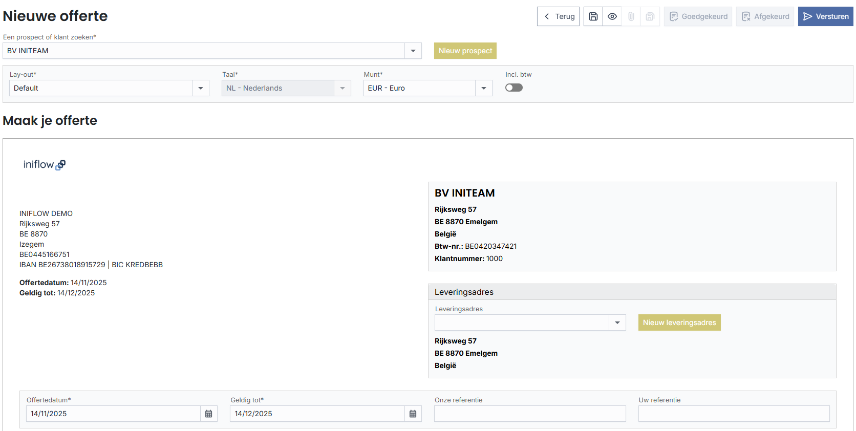Offertetool screenshot